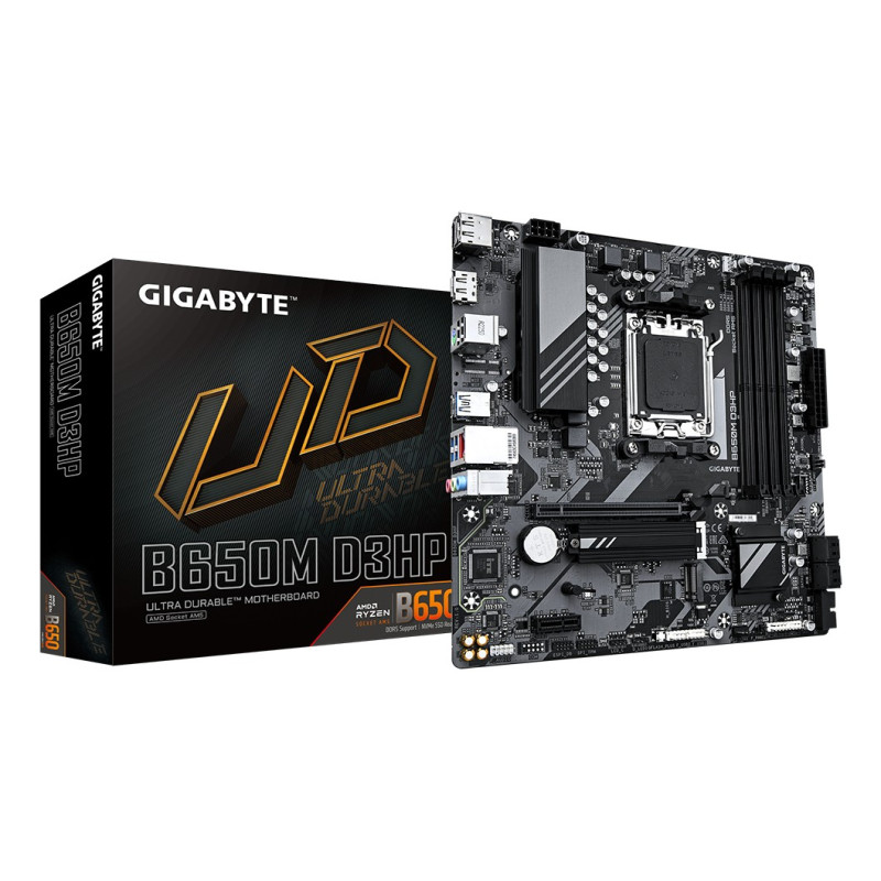 GIGABYTE B650M D3HP Scheda madre - AMD Ryzen serie 9000, VRM a 5+2+2 fasi, fino a 7600 MHz DDR5 (OC), 2xPCIe 4.0 M.2, LAN 2,5