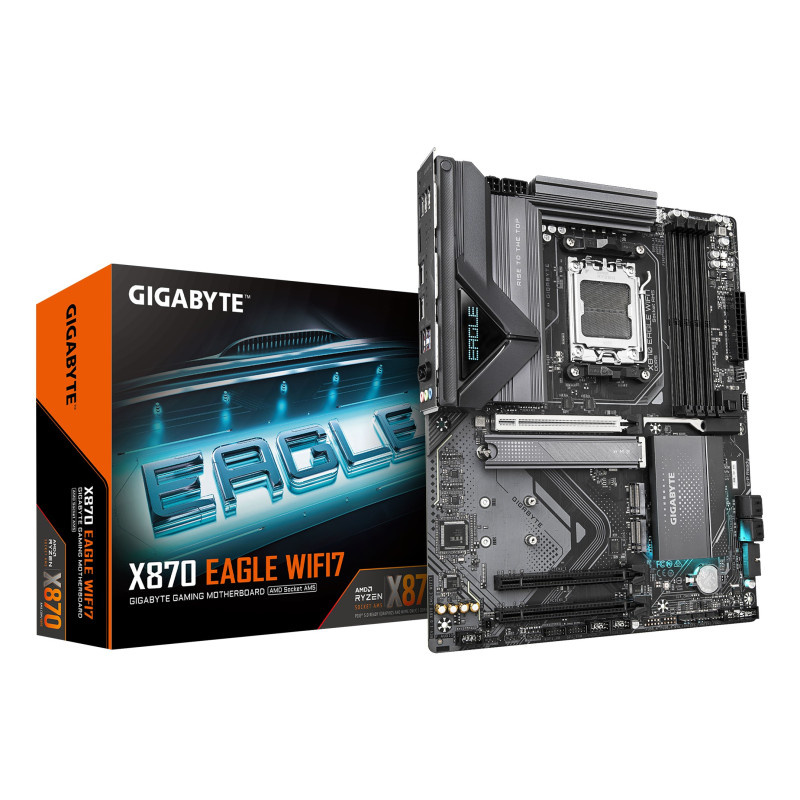 GIGABYTE X870 EAGLE WIFI7 Scheda Madre - Supporta CPU AMD Ryzen 9000, 14+2+2 fasi VRM, fino a 8000MHz DDR5 (OC), 1xPCIe 5.0 +