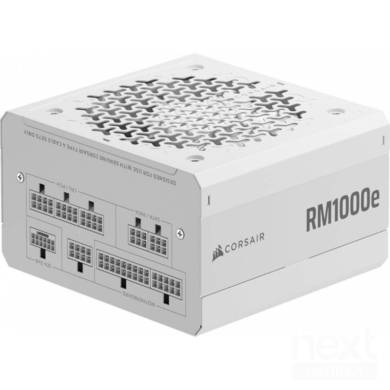 Corsair RM1000e White e' un alimentatore full modular con una potenza di 1000W e certificazione Gold. bCorsair Renewed Certifica