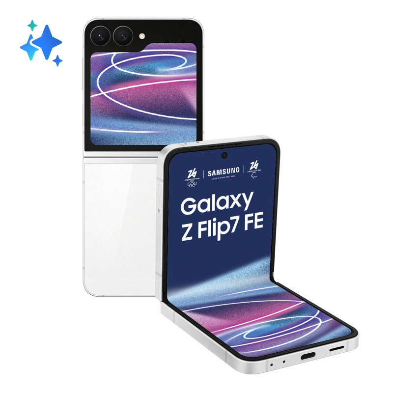 Samsung Galaxy Z Flip7 FE Smartphone AI, RAM 8GB, 256GB, Display 3,4" Super AMOLED 6,7" Dynamic AMOLED 2X, Fotocamera 50MP,