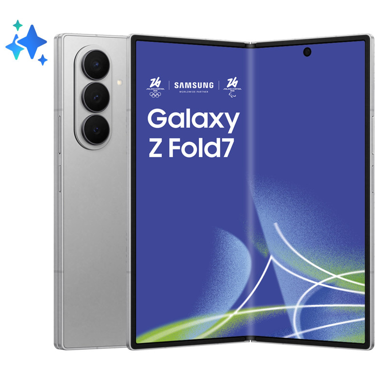 Samsung Galaxy Z Fold7 Smartphone AI, RAM 12GB, 256GB, Display 6,5" 8'', Camera 200MP, Batteria a lunga durata, Silver Shadow