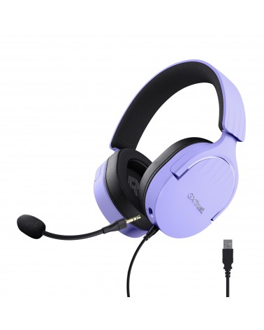 Trust GXT 490P FAYZO Auricolare Cablato A Padiglione Gaming USB tipo A Nero, Viola