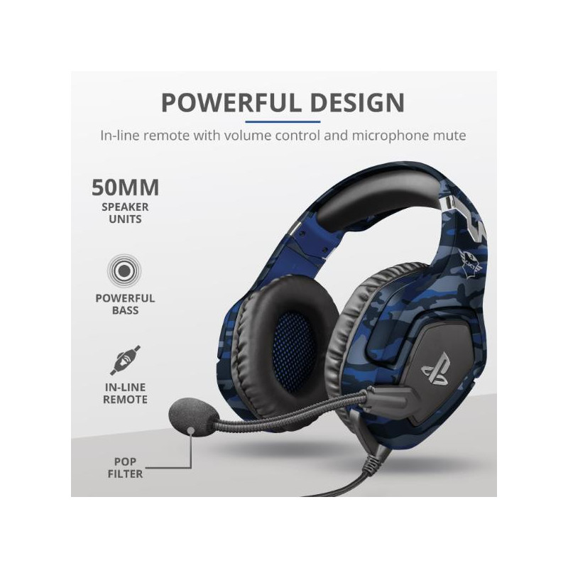 GXT 488 FORZE-B PS4 HEADSET BLUE (23532) (23532)