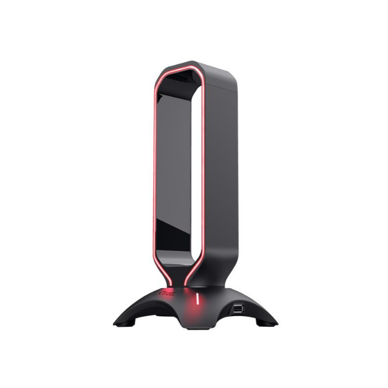 SUPPORTO PER CUFFIE RGB CON HUB USB - TRUST GXT 265 CINTAR - NERO (23647)