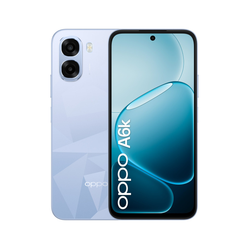 OPPO A6k AI Smartphone, doppia fotocamera 13MP+QVGA, Selfie 5MP, Display 6.75” 120HZ IPS HD+, 6100mAh, RAM