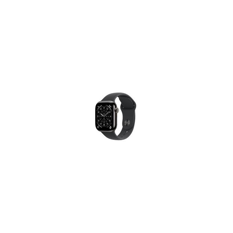 APPLE WATCH SERIES 11 GPS + CELLULAR 42MM SLATE TITANIUM CASE WITH BLACK SPORT BAND M/L MF8T4W