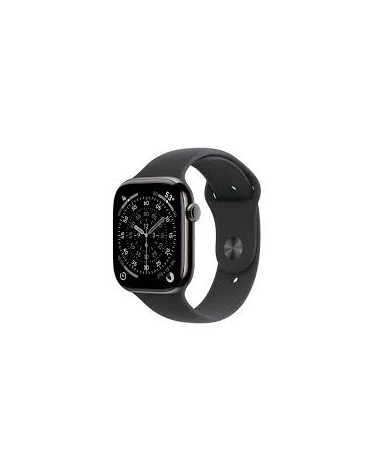 APPLE WATCH SERIES 11 GPS + CELLULAR 46MM SLATE TITANIUM CASE WITH BLACK SPORT BAND S/M MFD14W