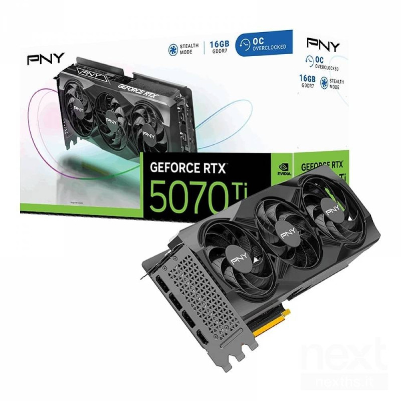 La bPNY GeForce RTX 5070 Ti Overclocked Triple Fan/b offre prestazioni grafiche eccezionali con bGDDR7/b e bray tracing/b Ideale