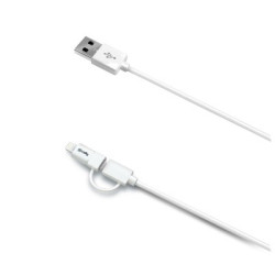 Celly USBML cavo USB 1 m USB A Micro-USB B Lightning Bianco