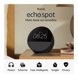 AMAZON ECHO SPOT 2024 OROLOGIO NERO SMART SPEAKER - B0C2S2J7JP (B0C2S2J7JP)