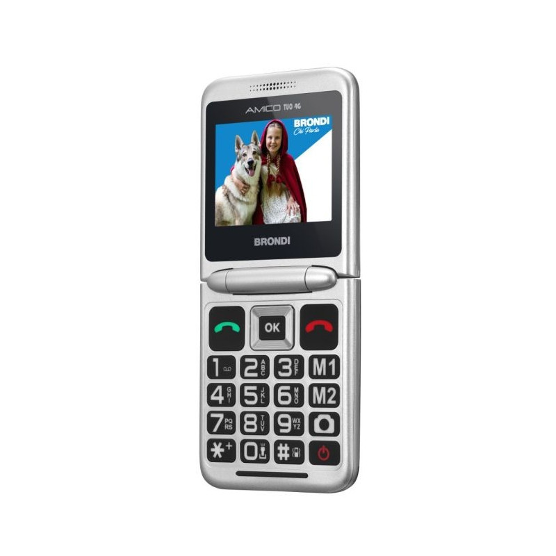 Brondi AMICO TUO 4G 6,1 cm (2.4") Nero, Metallico Telefono per anziani