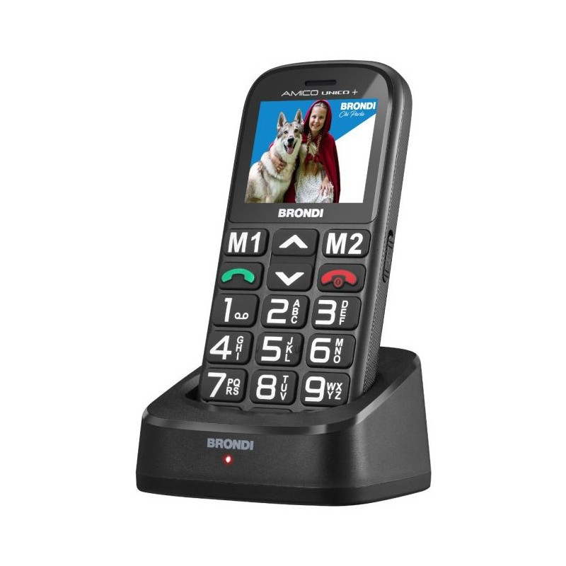Brondi Amico Unico+ 5,08 cm (2") Nero Telefono di livello base
