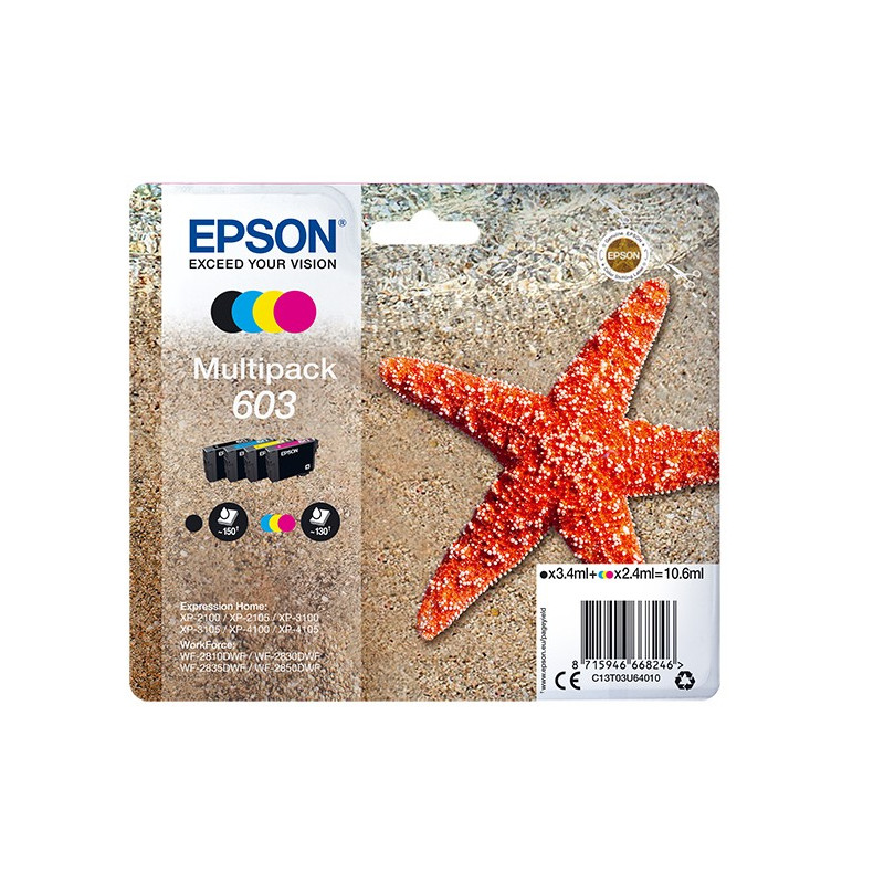 Epson 603 stella marina Multipack cartuccia d'inchiostro 4 colori (BK C M Y)