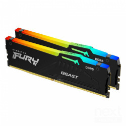 Kingston Fury Beast RGB e' Kit RAM tipo DDR5 da 64GB con una frequenza di 6400MHz. b Certificazione AMD EXPO e Intel XMP/B