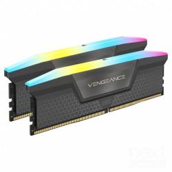 Corsair CMH32GX5M2B6400Z36 Vengeance RGB e' un kit di RAM da 32GB composto da 2 banchi DDR5 con latenza CL36. bCertificazione AM