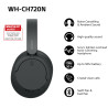 Sony WH-CH720N Cuffie Bluetooth wireless con cancellazione del rumore - Durata della batteria fino a 35 ore e ricarica rapida -