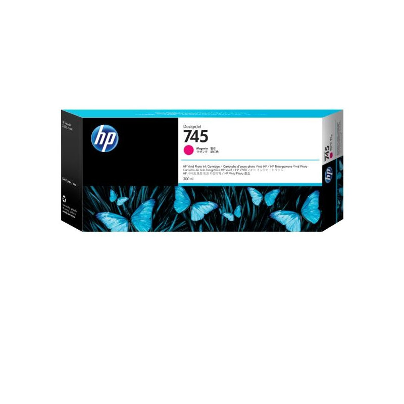 HP Cartuccia Inchiostro Magenta DesignJet HP 745, 300 ml