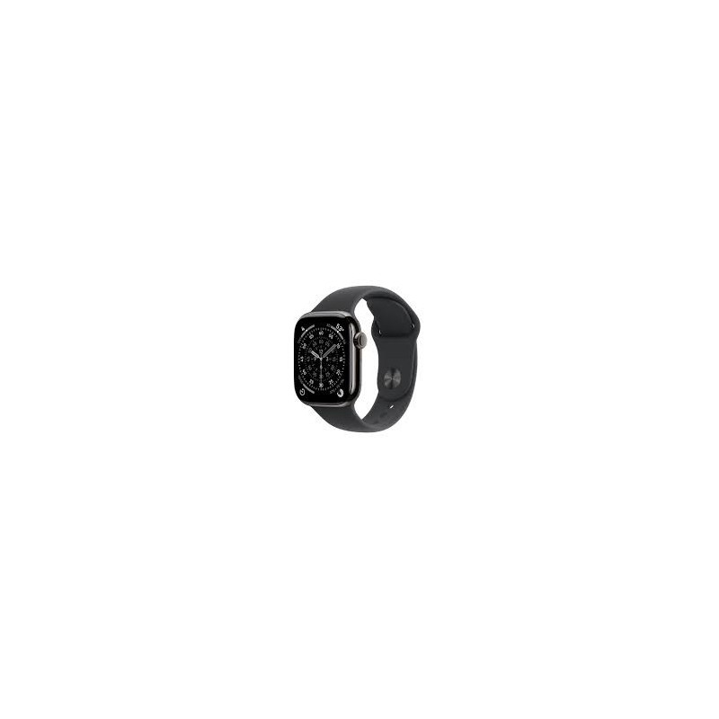 APPLE WATCH SERIES 11 GPS + CELLULAR 42MM SLATE TITANIUM CASE WITH BLACK SPORT BAND S/M MF8R4W