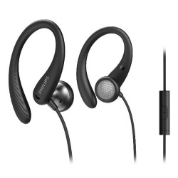 Philips Philips TAA1105BK/00 Cuffie con Filo per Fitness e Sport, Microfono, IPX2 Resistenti al Sudore, Supporti per l'orecchio 