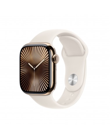 Apple Watch Series 10 Serie 10 GPS + Cellular 42mm Cassa in Titanio color Oro con Galassia Sport Band - M L