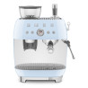 SMEG ESPRESSO MACHINE 50'STYLE WITH INTEGRATED GRINDER BLUE EGF03PBEU
