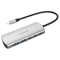 Mediacom MD-C324 hub di interfaccia USB 2.0 Type-C 5000 Mbit s Alluminio