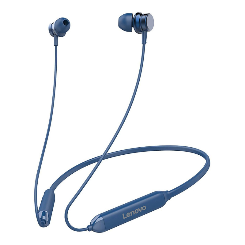 Lenovo HE15 Blue Wireless in-Ear Neckband Headphones with in-Built Mic