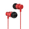 Lenovo HF118 Red Wired Headset with Mic (Deep Bass, Tangle Free Cables, Volume Slider, 3.5mm Gold Pl