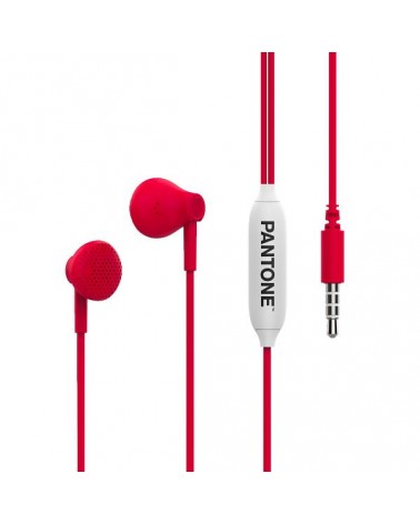 PANTONE - Auricolare Stereo in-ear a filo con jack 3.5 mm, tasto alla risposta e cavo tond
