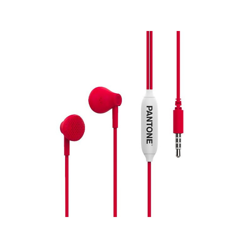 PANTONE - Auricolare Stereo in-ear a filo con jack 3.5 mm, tasto alla risposta e cavo tond