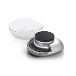 LAICA KITCHEN SCALE MECHANICAL ITALIAN DESIGN LARGE BOWL CHROME 3KG MAX LC7107