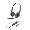 HP Poly Cuffie stereo Poly Blackwire 3225 con connettore USB-C + spina da 3,5 mm + adattatore USB-C/A