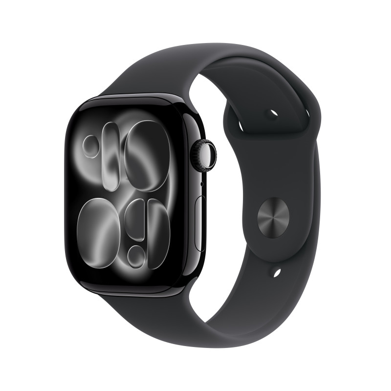 Apple Watch Series 11 GPS 46mm Cassa Alluminio Jet Black con Sport Band Nero - S M