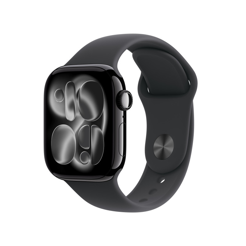 Apple Watch Series 11 GPS + Cellular 42mm Cassa Alluminio Jet Black con Sport Band Nero - S M