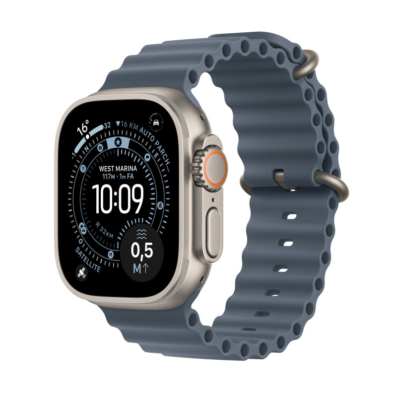 Apple Watch Ultra 3 GPS + Cellular 49mm Cassa Titanio con Cinturino Ocean Blu Salmastro