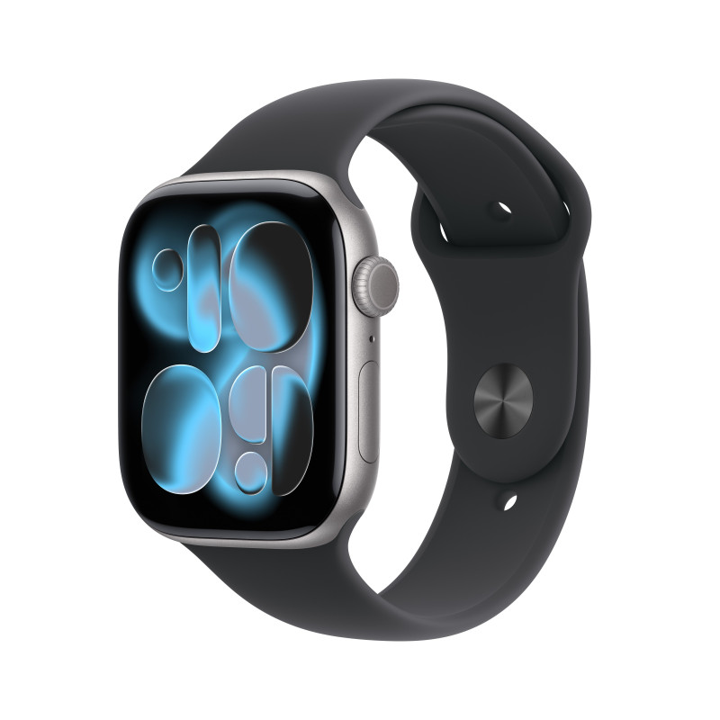 Apple Watch Series 11 GPS 46mm Cassa Alluminio Grigio Siderale con Sport Band Nero - S M