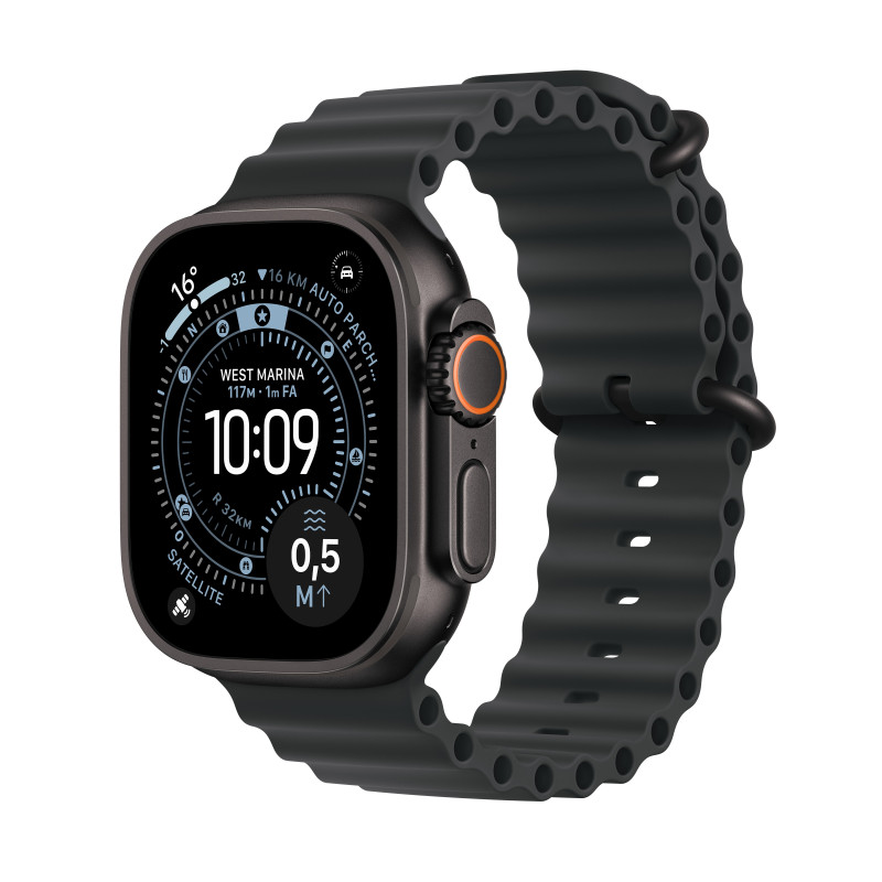 Apple Watch Ultra 3 GPS + Cellular 49mm Cassa Titanio Nero con Band Ocean Nero