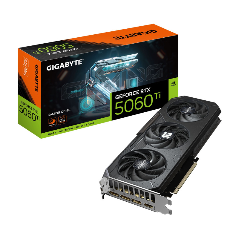 GIGABYTE GeForce RTX 5060 Ti GAMING OC 8G Scheda Grafica – 8 GB GDDR7, 128 bit, PCI-E 5.0, 2647 MHz Frequenza del core, 3 x