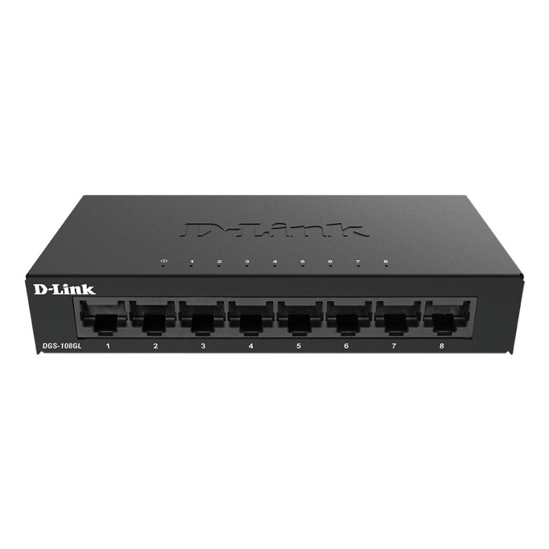 D-Link DGS-108GL Non gestito Gigabit Ethernet (10 100 1000) Nero