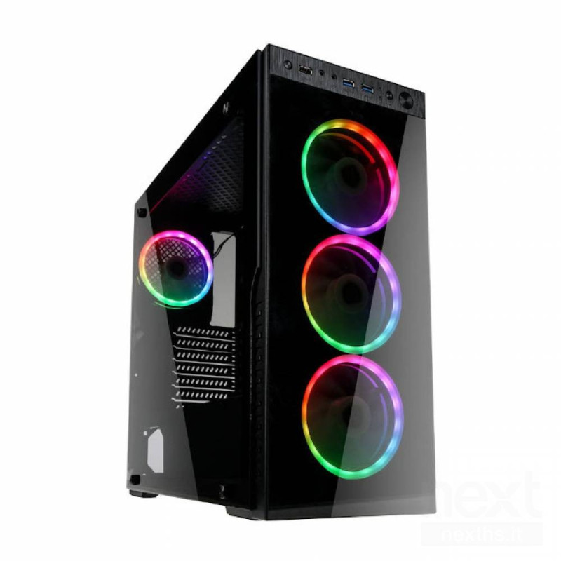 Kolink Horizon è un midi tower con pannelli in vetro temperato e illuminazione RGB, ideale per mostrare l'hardware e supportare