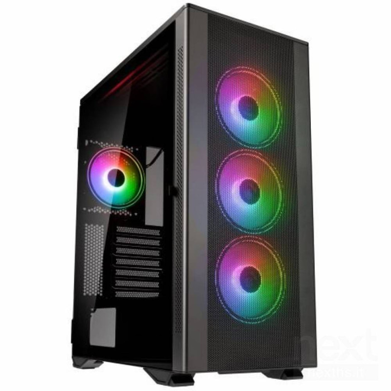 Kolink Stronghold Prism è un case Midi Tower con pannello in vetro temperato e illuminazione ARGB, ideale per gaming.