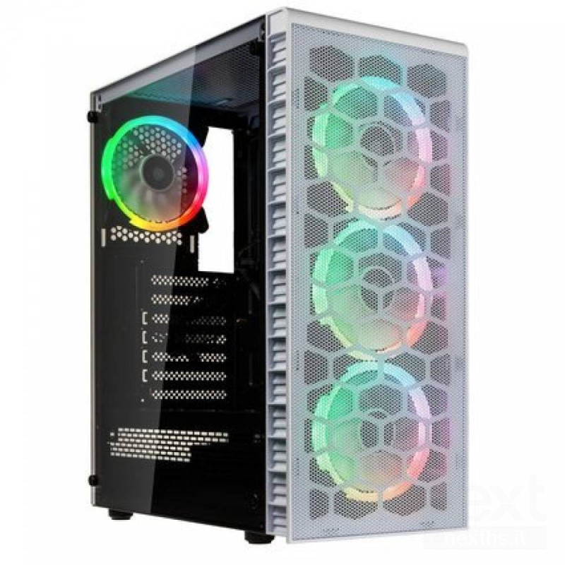 Kolink Observatory HF Mesh White ARGB offre un eccellente flusso d'aria e un design elegante. Ideale per le configurazioni gamin