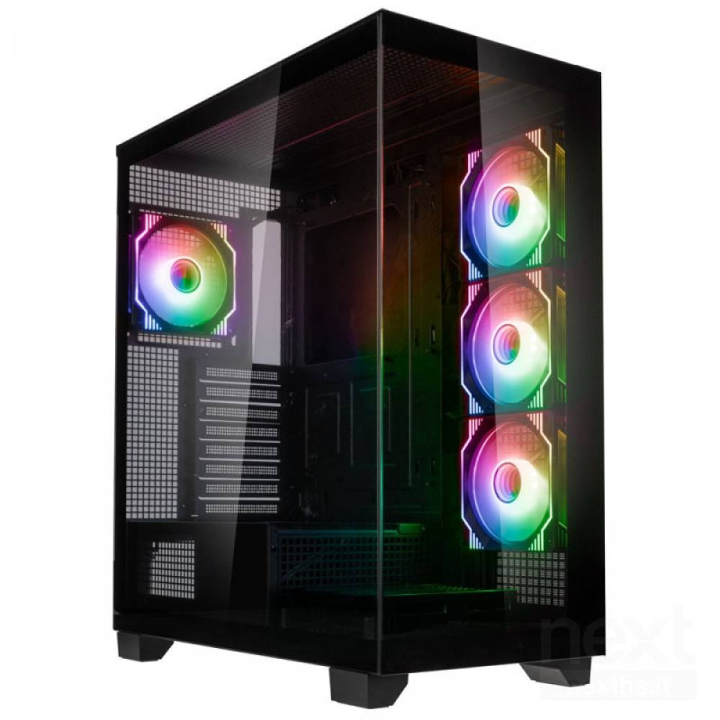 Kolink Unity Arena ARGB Case e' un middle tower, con supporto per mainboard fino a ATX. Controller ARGB incluso.