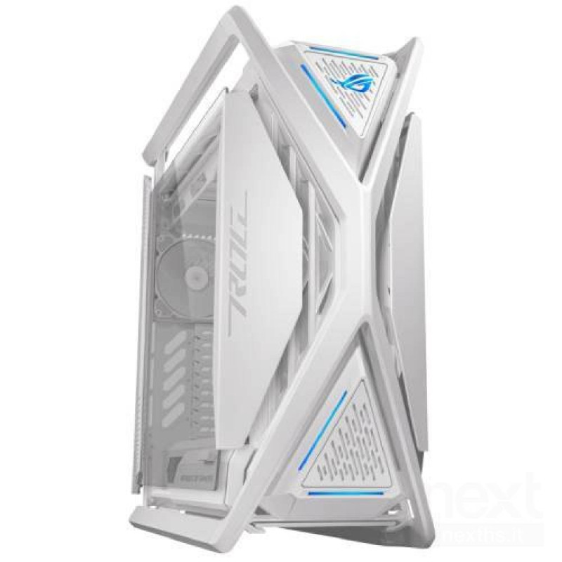ASUS ROG Hyperion è un case full-tower bianco con illuminazione ARGB Aura Sync. Supporta schede madri E-ATX e offre ampio spazio