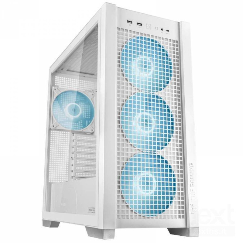 Asus TUF Gaming GT302 ARGB White e' un Case Mid Tower, con supporto per mainboard fino a E-ATX e compatibile con Schede Madri BT