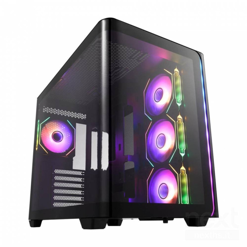 FSP M580-BA è una bMidi Tower ATX/b con pannello in vetro temperato, supporta schede madri ATX, M-ATX e Mini-ITX, ed è dotata di