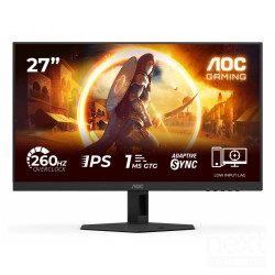 AOC 27G4ZRE offre un'esperienza di gioco fluida con b260Hz/b (OC) e b1ms/b di risposta. Il pannello Fast IPS e la compatibilità