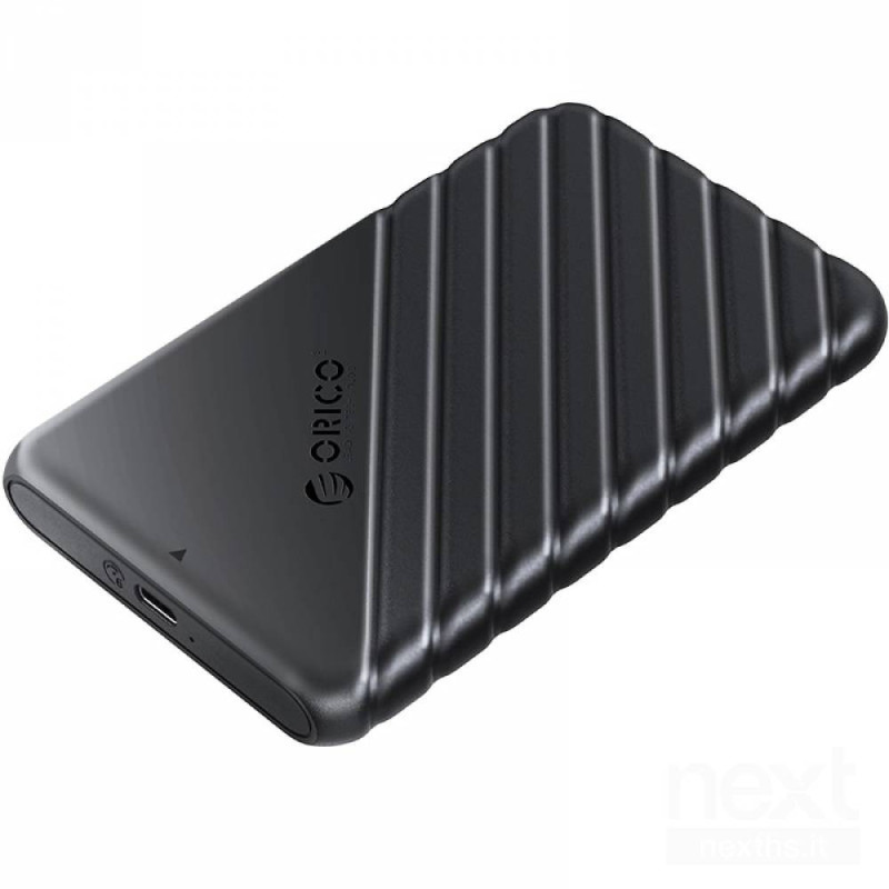 Orico 2.5" è un bcase esterno/b per bHDD/SSD/b con interfaccia bUSB 3.1 Type-C/b. Supporta bUASP/b e offre un'installazione semp
