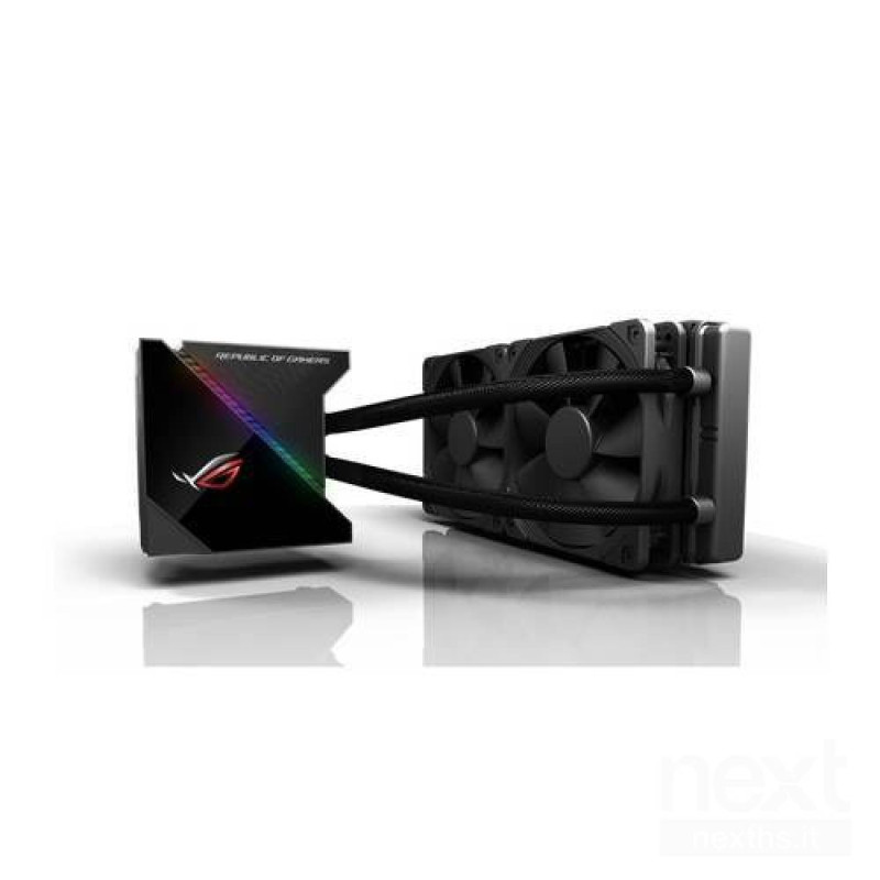 sistema a liquido da Asus serie ROG con radiatore da 240mm, illuminazione RGB, OLED LIVEDASH & controllo FanXpert