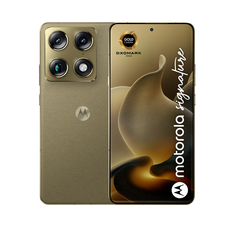 Motorola signature signature 17,2 cm (6.78") Doppia SIM Android 16.0 5G USB tipo-C 16 GB 512 GB 5200 mAh Oro PANTONE Martini Oli